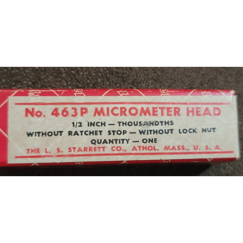 Starrett 463P Micrometer Head Vintage in New Old Stock 1/2" EDP: 52440